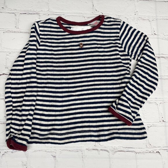 Zara 12-18 month Girls Pointelle Knit Long Sleeve Top + NWT Retro Jeans Bundle - Picture 2 of 10